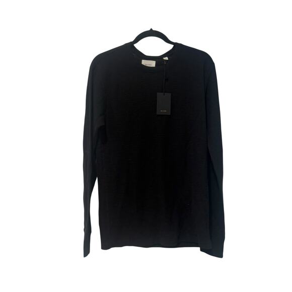 Billy Reid Men's Standard Fit Thermal Waffle Crewneck T-Shirt Black Size M NWT - Picture 5 of 11